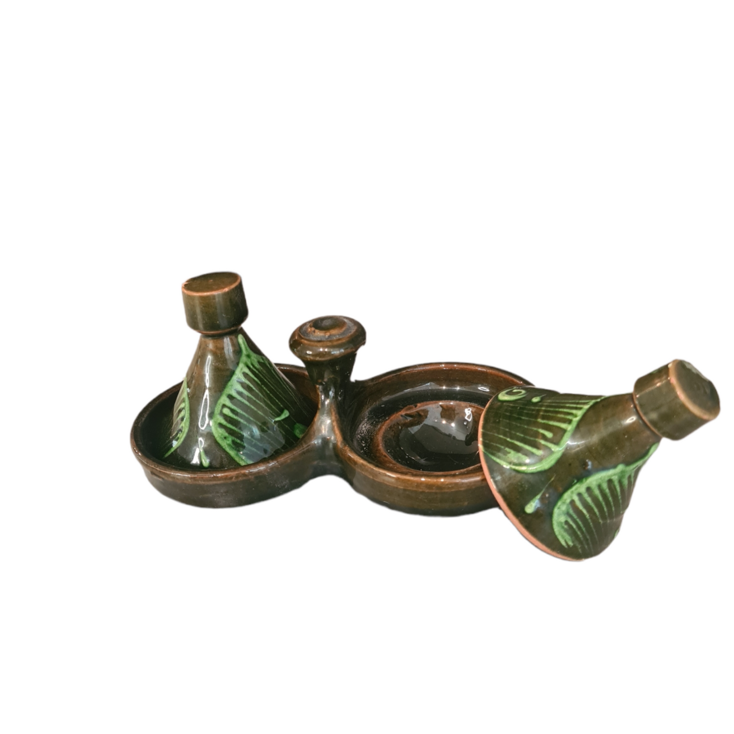 Minitagine (dubbel) Grön